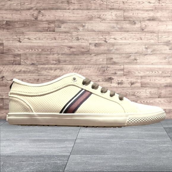 New Ben Sherman Madison Perforated Cream and White Sneakers 9 - Picture 7 of 7